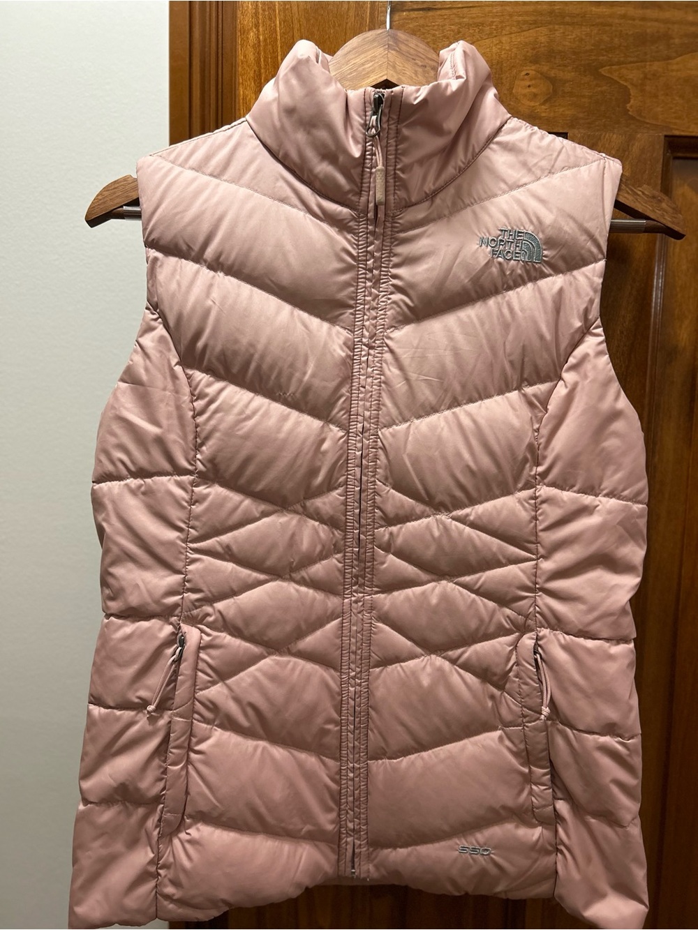 The North Face 550 Light Pink Quilted Down Vest